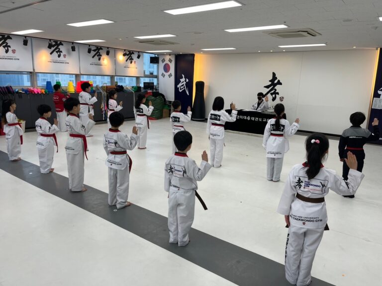 Professional seamless martial arts flooring installed in a modern Taekwondo school